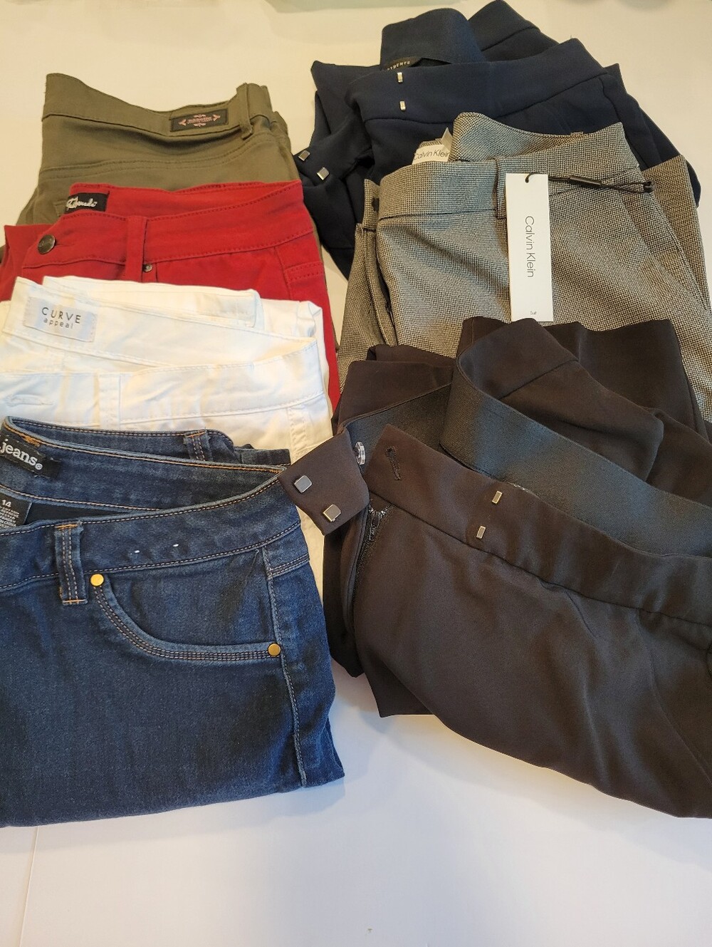Bulk Wholesale Lot of 7 Pairs of Womens Pants Sizes 12 and 14 - Some NWT Career